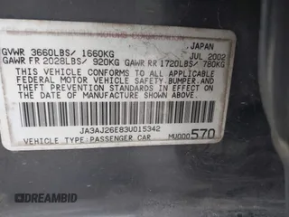 2003 Mitsubishi Lancer ES with VIN JA3AJ26E83U015342, listed as a IAAI auction lot 41819617 with 355,658 mi miles. Bid and sale history available at carsss.com. Image 9.