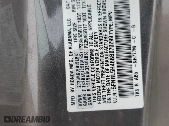2011 Honda Odyssey EX with VIN 5FNRL5H46BB070299, listed as a Copart auction lot 50550385 with 167,544 mi miles and Salvage Title. Bid and sale history available at carsss.com. Image 16.