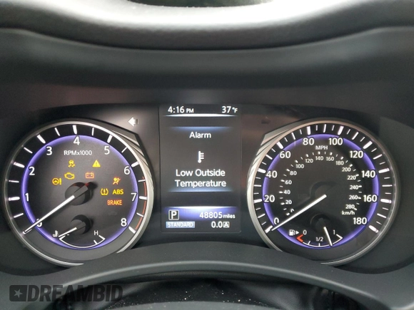2017 Infiniti Q50 2.0t Premium with VIN JN1CV7AR6HM680577, listed as a Copart auction lot 88735105 with 48,805 mi miles and Salvage Title. Bid and sale history available at carsss.com. Image 9.