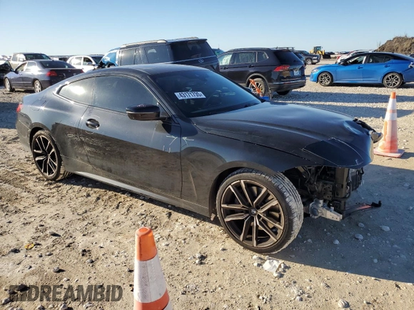 2021 BMW 4 Series 430i with VIN WBA53AP04MCF74727, listed as a Copart auction lot 43171735 with 20,740 mi miles and Salvage Title. Bid and sale history available at DreamBid. Image 4.