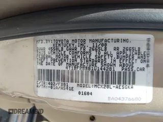 2001 Toyota Avalon XL with VIN 4T1BF28B81U144281, listed as a IAAI auction lot 41563820 with 169,911 mi miles and . Bid and sale history available at DreamBid. Image 9.