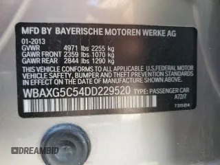 2013 BMW 5 Series 528i with VIN WBAXG5C54DD229520, listed as a Copart auction lot 49254295 with 161,348 mi miles and Salvage Title. Bid and sale history available at carsss.com. Image 12.