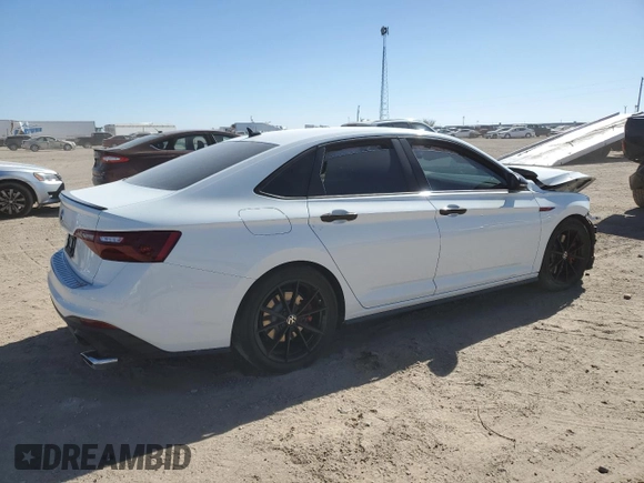 2024 Volkswagen Jetta 40th Anniversary Edition with VIN 3VW8T7BU0RM068373, listed as a Copart auction lot 77764614 with 12,128 mi miles and Salvage title. Bid and sale history available at DreamBid. Image 3.