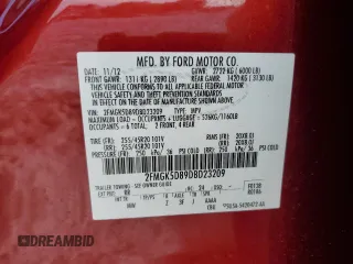 2013 Ford Flex Limited z VIN 2FMGK5D89DBD23209, wystawiony jako Copart lot #53788245 z przebiegiem 193 876 mil mil oraz Szkody całkowita. Historia ofert i sprzedaży dostępna na DreamBid. Obrazek 13.