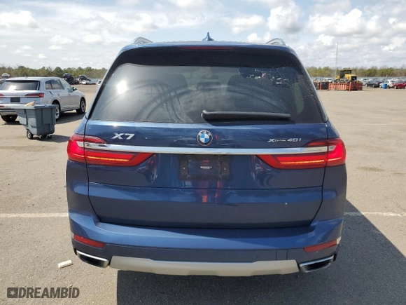 2022 BMW X7 xDrive40i with VIN 5UXCW2C05N9M66785, listed as a Copart auction lot 51594175 with 40,616 mi miles and Salvage Title. Bid and sale history available at carsss.com. Image 6.