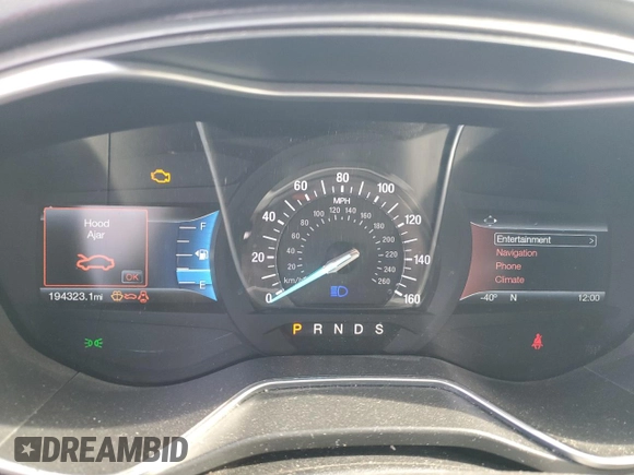 2016 Ford Fusion Titanium with VIN 3FA6P0K96GR303091, listed as a Copart auction lot 46146565 with 194,323 mi miles and Salvage Title. Bid and sale history available at DreamBid. Image 9.