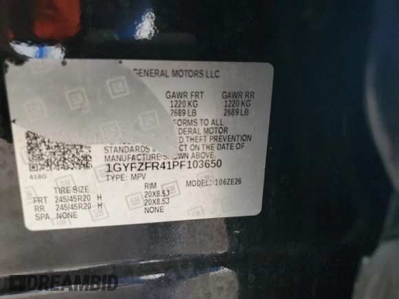 2023 Cadillac XT4 AWD Sport z VIN 1GYFZFR41PF103650, wystawiony jako Copart lot #59321355 z przebiegiem 27 092 mil mil oraz Szkoda całkowita • Salvage title. Historia ofert i sprzedaży dostępna na DreamBid. Obrazek 12.