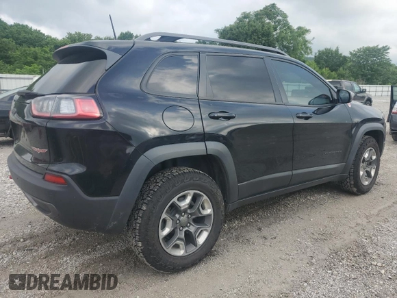 2019 Jeep Cherokee Trailhawk with VIN 1C4PJMBX9KD183116, listed as a Copart auction lot 58518265 with 124,258 mi miles and Salvage title. Bid and sale history available at DreamBid. Image 3.