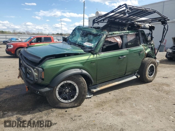 2022 Ford Bronco with VIN 1FMEE5DP3NLB78207, listed as a Copart auction lot 51424635 with 34,004 mi miles and Salvage title. Bid and sale history available at DreamBid. Image 1.