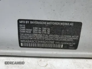 2017 BMW 3 Series 320i z VIN WBA8A9C53HK620298, wystawiony jako Copart lot #58196815 z przebiegiem 101 971 mil mil oraz Szkoda całkowita • Salvage title. Historia ofert i sprzedaży dostępna na DreamBid. Obrazek 12.