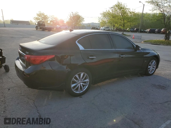 2015 Infiniti Q50 Premium with VIN JN1BV7AR1FM411069, listed as a Copart auction lot 54003945 with 118,888 mi miles and Salvage Title. Bid and sale history available at carsss.com. Image 3.