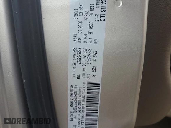 2015 Chrysler Town & Country Touring with VIN 2C4RC1BG2FR711051, listed as a Copart auction lot 54198195 with 191,545 mi miles and Salvage Title. Bid and sale history available at DreamBid. Image 13.
