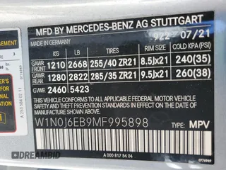 2021 Mercedes-Benz GLC with VIN W1N0J6EB9MF995898, listed as a Copart auction lot 39177414 with 0 mi miles. Bid and sale history available at carsss.com. Image 14.