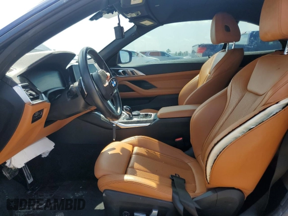 2023 BMW 4 Series M440i with VIN WBA53AT03PCL15153, listed as a Copart auction lot 49828855 with 7,354 mi miles and Salvage Title. Bid and sale history available at DreamBid. Image 7.