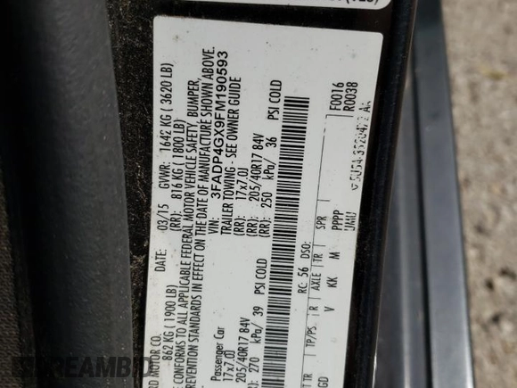 2015 Ford Fiesta ST with VIN 3FADP4GX9FM190593, listed as a Copart auction lot 79562274 with 149,838 mi miles and Salvage Title. Bid and sale history available at carsss.com. Image 12.