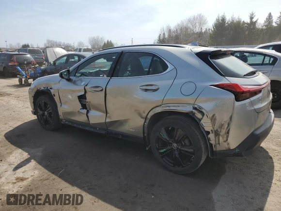 2021 Lexus UX 250h z VIN JTHP9JBH7M2048892, wystawiony jako Copart lot #52604065 z przebiegiem 46 202 mil mil oraz Czysty tytuł • Clean title. Historia ofert i sprzedaży dostępna na DreamBid. Obrazek 2.