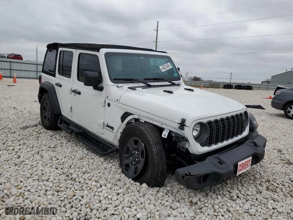 2024 Jeep Wrangler Sport with VIN 1C4PJXDG1RW349674, listed as a Copart auction lot 44331845 with 2,677 mi miles and Salvage Title. Bid and sale history available at carsss.com. Image 4.