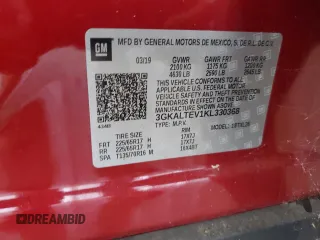 2019 GMC Terrain SLE with VIN 3GKALTEV1KL330368, listed as a Copart auction lot 60235435 with 20,698 mi miles and Salvage title. Bid and sale history available at DreamBid. Image 13.