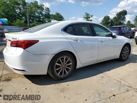 2018 Acura TLX Technology with VIN 19UUB1F50JA002526, listed as a Copart auction lot 65847825 with 57,767 mi miles and Salvage title. Bid and sale history available at DreamBid. Image 3.