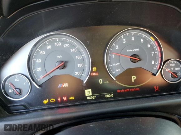 2015 BMW M4 with VIN WBS3R9C50FK331570, listed as a Copart auction lot 80739684 with 84,367 mi miles and Salvage Title. Bid and sale history available at carsss.com. Image 9.