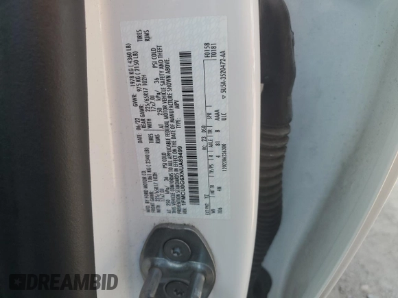 2022 Ford Escape SE with VIN 1FMCU0G6XNUA89499, listed as a Copart auction lot 59364075 with 2,503 mi miles and Salvage title. Bid and sale history available at DreamBid. Image 12.