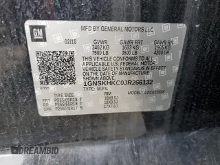 2018 Chevrolet Suburban LT with VIN 1GNSKHKC0JR266132, listed as a Copart auction lot 51337275 with 197,386 mi miles and Salvage Title. Bid and sale history available at DreamBid. Image 13.