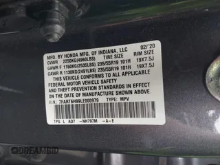 2020 Honda CR-V Touring с VIN 7FART6H99LE000979, выставлен на аукционе IAAI как лот 42123744 с пробегом 74 779 миль миль и . История ставок и продаж доступна на DreamBid. Изображение 9.