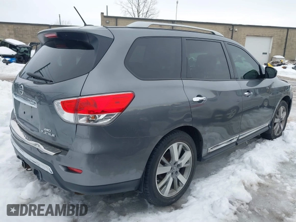 2015 Nissan Pathfinder Platinum with VIN 5N1AR2MM3FC710127, listed as a IAAI auction lot 41617867 with 112,020 mi miles and . Bid and sale history available at DreamBid. Image 4.