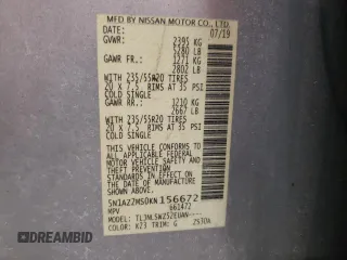 2019 Nissan Murano S with VIN 5N1AZ2MS0KN156672, listed as a Copart auction lot 52383225 with 222,097 mi miles and Clean Title. Bid and sale history available at carsss.com. Image 13.