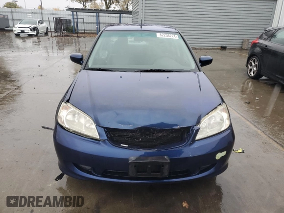 2005 Honda Civic with VIN JHMES96665S017945, listed as a Copart auction lot 82256224 with Not Provided miles and Salvage Title. Bid and sale history available at DreamBid. Image 5.