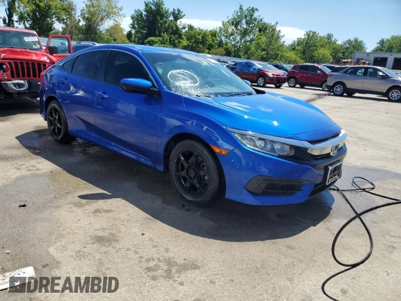 2018 Honda Civic LX with VIN 2HGFC2F59JH567855, listed as a Copart auction lot 63935294 with 75,521 mi miles and Salvage Title. Bid and sale history available at DreamBid. Image 4.