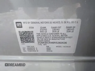 2024 Chevrolet Blazer LT z VIN 3GNKBCR46RS282636, wystawiony jako IAAI lot #42263380 z przebiegiem 17 412 mil mil oraz . Historia ofert i sprzedaży dostępna na DreamBid. Obrazek 9.