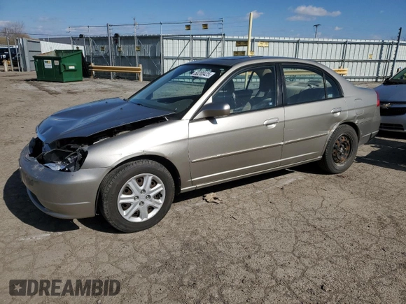 2003 Honda Civic EX with VIN 2HGES25783H618685, listed as a Copart auction lot 50200425 with 157,582 mi miles and Salvage Title. Bid and sale history available at DreamBid. Image 1.
