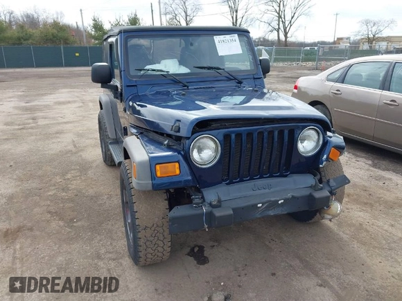 2005 Jeep Wrangler Sport with VIN 1J4FA49S05P384308, listed as a IAAI auction lot 41821354 with 106,394 mi miles. Bid and sale history available at carsss.com. Image 1.