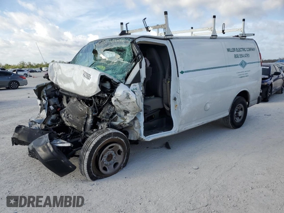 2023 Chevrolet Express Cargo with VIN 1GCWGAFP2P1212130, listed as a Copart auction lot 45228605 with Not provided miles and Non repairable. Bid and sale history available at DreamBid. Image 1.