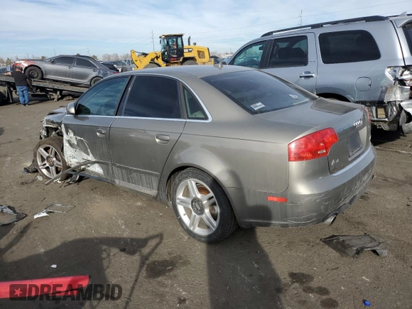 2007 Audi A4 2.0T with VIN WAUAF78E57A222692, listed as a Copart auction lot 43794185 with 159,563 mi miles and Salvage Title. Bid and sale history available at carsss.com. Image 2.