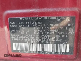 2014 Subaru Outback 2.5i Limited with VIN 4S4BRCLC1E3225695, listed as a IAAI auction lot 41675427 with 173,531 mi miles. Bid and sale history available at carsss.com. Image 9.