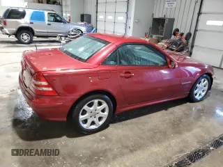 2002 Mercedes-Benz SLK-Class 2.3L Kompressor with VIN WDBKK49F22F262764, listed as a Copart auction lot 82960454 with 108,983 mi miles and Salvage Title. Bid and sale history available at carsss.com. Image 3.