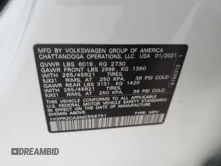 2021 Volkswagen Atlas SEL Premium R-Line z VIN 1V2FR2CA2MC558791, wystawiony jako Copart lot #47780925 z przebiegiem 79 521 mil mil oraz Szkoda całkowita • Salvage title. Historia ofert i sprzedaży dostępna na DreamBid. Obrazek 13.