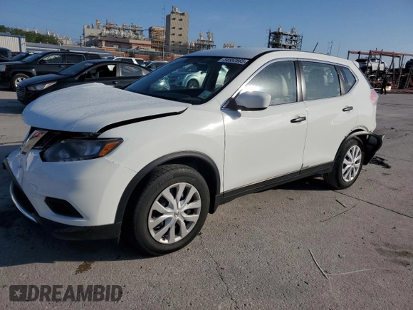 2016 Nissan Rogue S with VIN KNMAT2MT6GP595644, listed as a Copart auction lot 54552665 with 48,004 mi miles and Salvage Title. Bid and sale history available at carsss.com. Image 1.