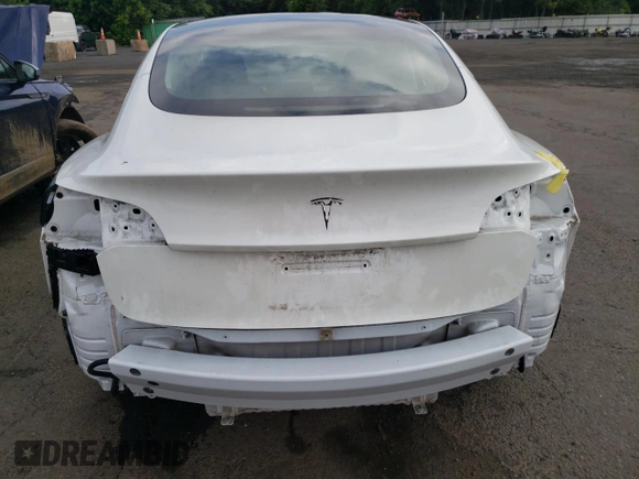 2023 Tesla Model 3 with VIN 5YJ3E1EA6PF563331, listed as a Copart auction lot 61124715 with 26,198 mi miles and Salvage title. Bid and sale history available at DreamBid. Image 6.
