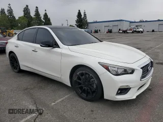 2020 Infiniti Q50 Luxe with VIN JN1EV7AP3LM203721, listed as a Copart auction lot 59380005 with 104,217 mi miles and Salvage title. Bid and sale history available at DreamBid. Image 4.