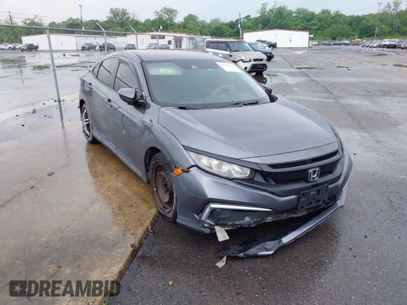 2019 Honda Civic Sedan LX with VIN 2HGFC2F60KH537797, listed as a IAAI auction lot 42119603 with 1 mi miles. Bid and sale history available at carsss.com. Image 1.