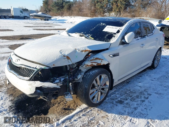 2014 Kia Optima SXL Turbo with VIN 5XXGR4A61EG343260, listed as a IAAI auction lot 41418449 with 133,555 mi miles and . Bid and sale history available at DreamBid. Image 16.