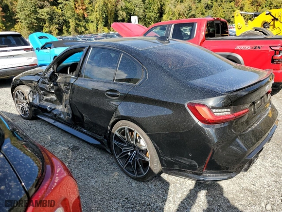 2022 BMW M3 with VIN WBS53AY0XNFL73101, listed as a Copart auction lot 80059904 with 12,889 mi miles and Salvage Title. Bid and sale history available at carsss.com. Image 2.