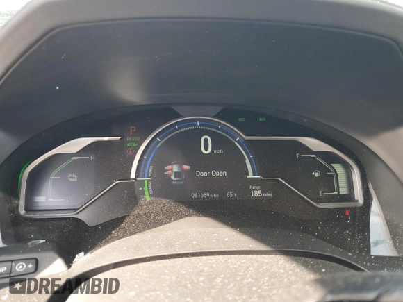 2018 Honda Clarity Plug-In Hybrid with VIN JHMZC5F12JC015108, listed as a Copart auction lot 80735454 with 81,669 mi miles and Salvage Title. Bid and sale history available at carsss.com. Image 9.