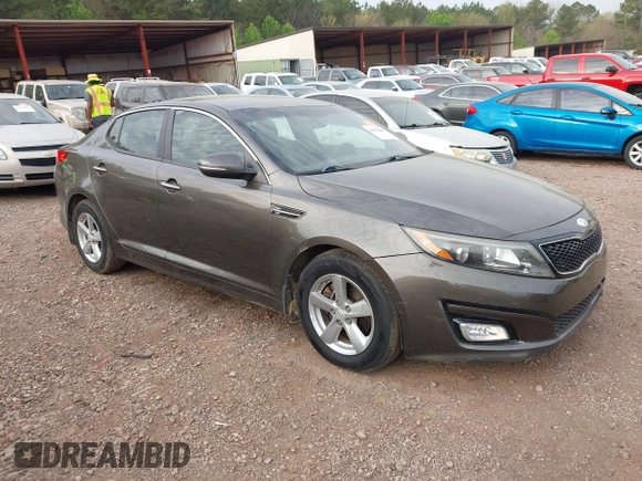 2015 Kia Optima LX with VIN 5XXGM4A74FG401418, listed as a IAAI auction lot 41899008 with 125,812 mi miles. Bid and sale history available at carsss.com. Image 1.
