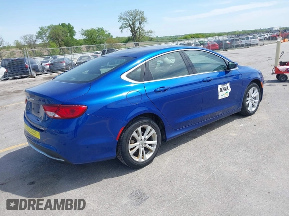 2015 Chrysler 200 Limited with VIN 1C3CCCAB6FN697289, listed as a IAAI auction lot 42245255 with 128,540 mi miles and . Bid and sale history available at DreamBid. Image 4.