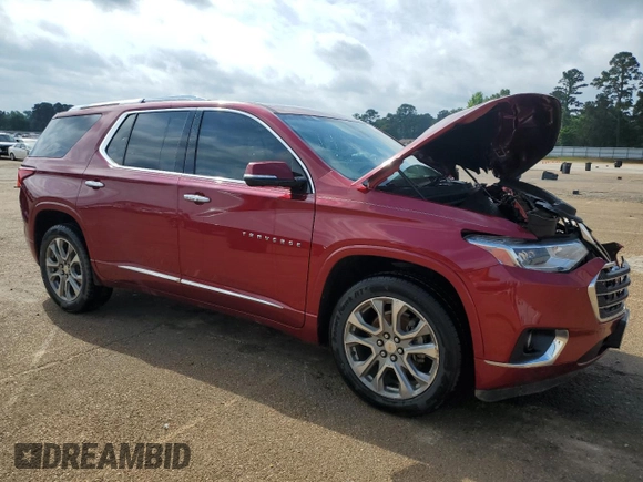 2019 Chevrolet Traverse Premier z VIN 1GNERKKW6KJ196586, wystawiony jako Copart lot #53233245 z przebiegiem Nie podano mil oraz Szkoda całkowita • Salvage title. Historia ofert i sprzedaży dostępna na DreamBid. Obrazek 4.