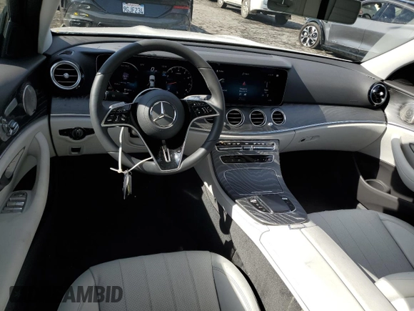 2023 Mercedes-Benz E-Class E 350 with VIN W1KZF8DB8PB146909, listed as a Copart auction lot 42498035 with 7,476 mi miles and Salvage Title. Bid and sale history available at carsss.com. Image 8.